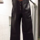 Black Rachelle Leather Pants (Hanging)