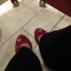 Mistress Troy wears red Varda sandals in Las Vegas